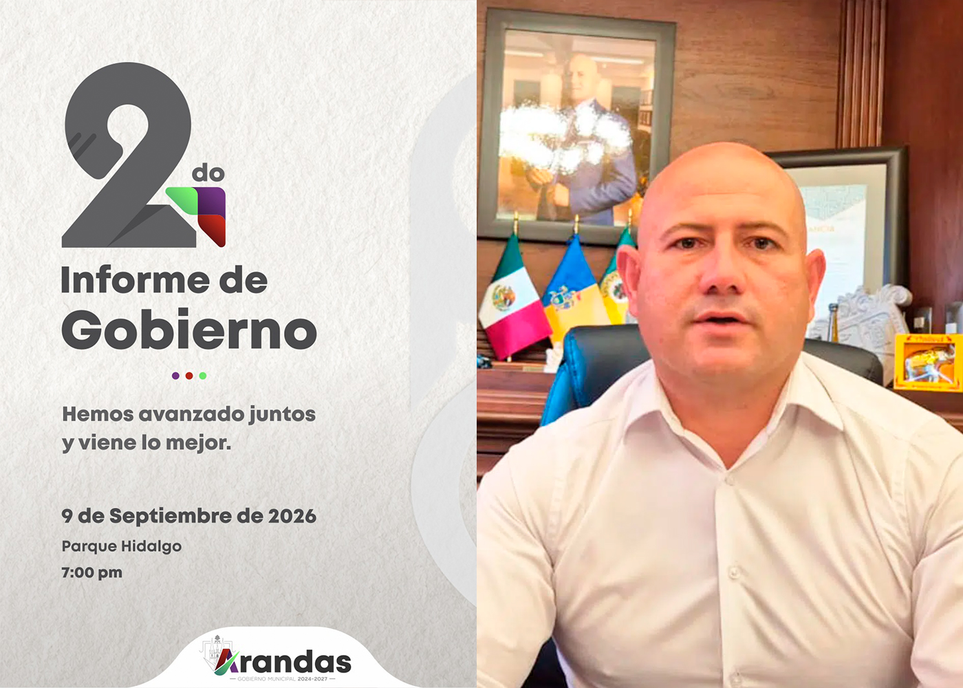 José Socorro Martínez Velázquez rendirá su Segundo Informe de Gobierno este miércoles